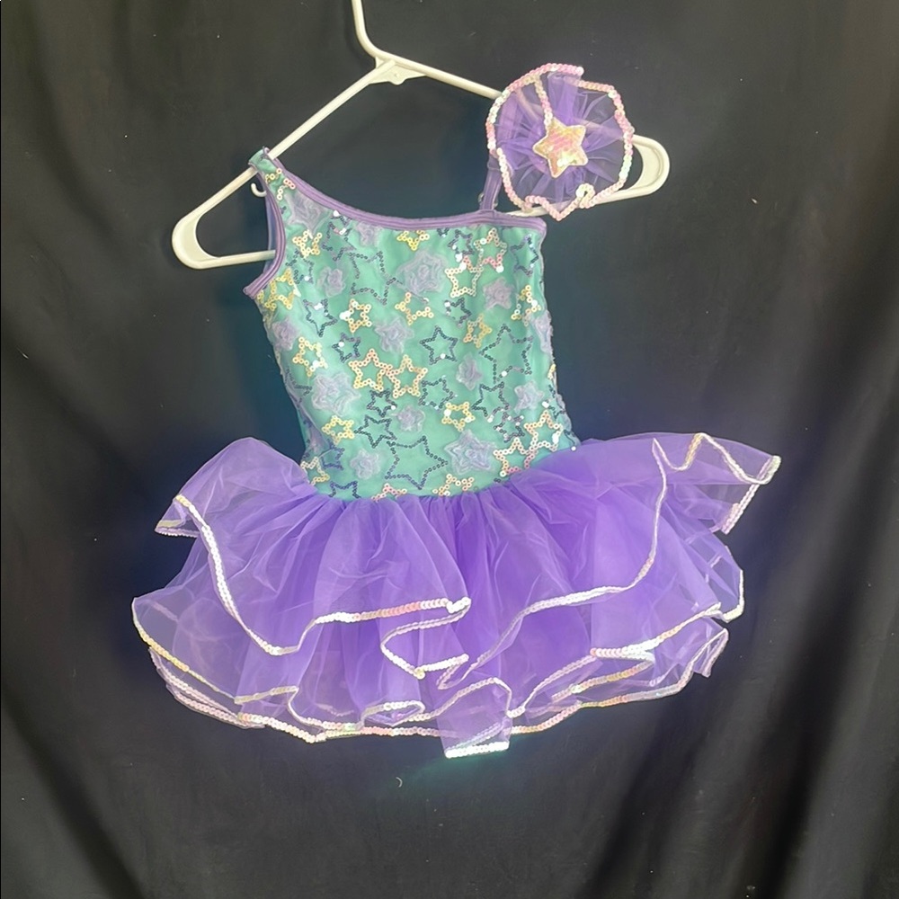 Wish Purple and Green Dance Costume with Sparkly Tutu